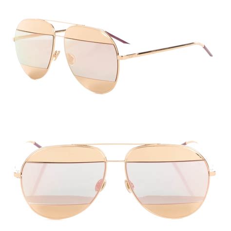 christian dior split 1|CHRISTIAN DIOR Split 1 Aviator Sunglasses Rose Gold.